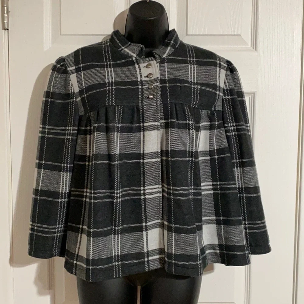 Mixit Black & White Plaid Coat Sz XL
